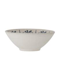 Saladier en grès peint main Heikki, Ø 27 cm, Grès cérame, Blanc, bleu, imprimé, Ø 27 x haut. 11 cm