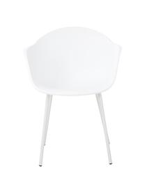 Židle s područkami s kovovými nohami Claire, Bílá, Š 60 cm, H 54 cm