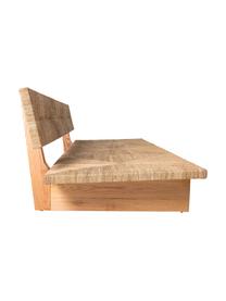 Loungesofa Porch (3-Sitzer) aus Lampacanay-Geflecht, Gestell: Eichenholz, Eichenholz, B 220 x T 91 cm
