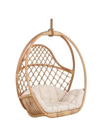 Rotan hangstoel Siena met stoelkussen, Lichtbruin, wit, B 90 x H 106 cm