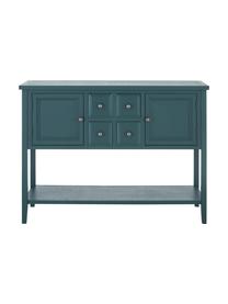 Blaues Sideboard Amy im Landhausstil, Korpus: Ulmenholz, Kiefernholz, l, Griffe und Scharniere: Metall, verzinkt, Petrol, B 116 x H 86 cm