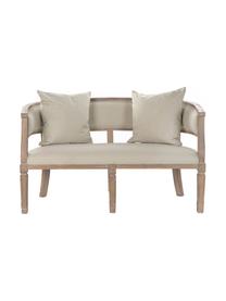 Sofa z lnu Garbanzo (2-osobowa), Tapicerka: len, Stelaż: drewno kauczukowe, Beżowy, S 122 x G 69 cm