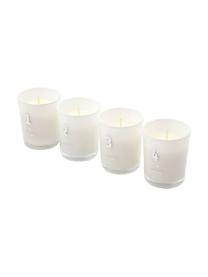 Set 4 candele dell'Avvento Frozen Meadow, Candelabro: vetro, Bianco, Ø 6 x Alt. 7 cm