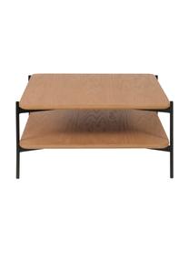 Tavolino da salotto in legno e metallo Easy, Gambe: metallo rivestito, Nero, marrone, Larg. 74 x Alt. 37 cm