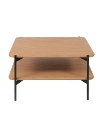 Tavolino da salotto in legno e metallo Easy, Gambe: metallo rivestito, Nero, marrone, Larg. 74 x Alt. 37 cm