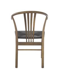 Krzesło z podłokietnikami York, Korpus: drewno dębowe, bejcowane, Czarny, ciemny brązowy, S 54 x G 54 cm
