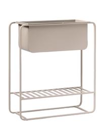 Cache-pot avec support et tablette en métal beige Cataleya, Métal, revêtement par poudre, Beige, larg. 60 x haut. 65 cm