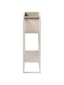 Cache-pot avec support et tablette en métal beige Cataleya, Métal, revêtement par poudre, Beige, larg. 60 x haut. 65 cm