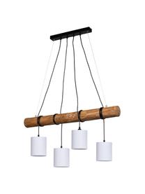 Grote hanglamp Pietro van hout, Lampenkap: stof, Baldakijn: gecoat metaal, Bruin, wit, B 90 cm x H 140 cm