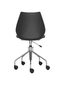 Biurowe krzesło obrotowe z regulacją wysokości Maui, Stelaż: stal, chromowany, Czarny, chrom, S 58 x G 52 cm