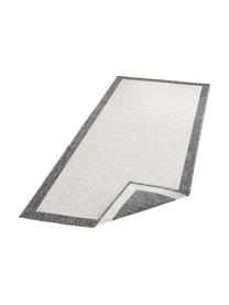 Tapis réversible intérieur-extérieur gris/crème Panama, 100 % polypropylène, Blanc cassé, gris, larg. 80 x long. 250 cm