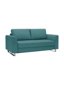 Schlafsofa Bruno (2-Sitzer) in Türkis, ausklappbar, Bezug: Pflegeleichtes robustes P, Rahmen: Massivholz, Webstoff Türkis, B 180 x T 84 cm