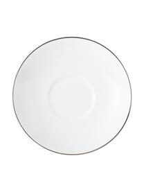 Plato de taza Signet Platinum, Porcelana fina, Blanco, plateado, Ø 15 cm