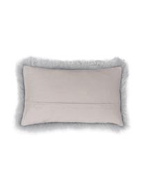 Housse de coussin en peau de mouton Oslo, lisse, Endroit : gris clair Envers : gris clair