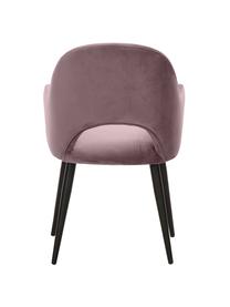 Sametová židle s područkami Rachel, Růžová, Š 56 cm, H 70 cm