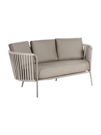 Outdoor loungebank Sunderland (2-zits) met zitkussen, Poten: galvanisch verzink en gep, Bekleding: polyacryl, Taupe, lichttaupe, B 162 x D 73 cm