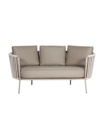 Gartensofa Sunderland mit Sitzpolster (2-Sitzer), Beine: Stahl, galvanisch verzink, Bezug: Polyacryl, Taupe, Helltaupe, B 162 x T 73 cm