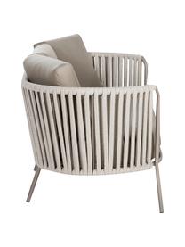 Outdoor loungebank Sunderland (2-zits) met zitkussen, Poten: galvanisch verzink en gep, Bekleding: polyacryl, Taupe, lichttaupe, B 162 x D 73 cm