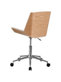 Sedia girevole da ufficio in similpelle Clar, Rivestimento: similpelle (poliuretano), Struttura: truciolato, Gambe: metallo, Ruote: materiale sintetico, Bianco, Beige, Larg. 54 x Prof. 52 cm