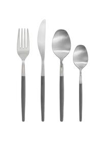 Set 16 posate per 4 persone Maxime, Posate: acciaio inossidabile, Manico: materiale sintetico, Grigio, 4 persone (16 pz)