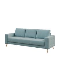 Sofá Fynn (3 plazas), Tapizado: 100% poliéster con tacto , Estructura: madera dura, madera bland, Patas: madera pintada Alta resis, Azul claro, An 233 x F 86 cm