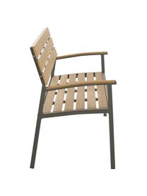 Banc de jardin avec dossier Isak, Anthracite, brun