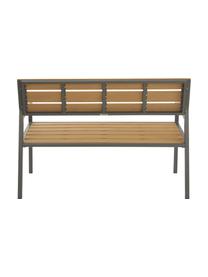 Tuinbank Isak met rugleuning, Zitvlak: gecoat multiplex, Frame: gepoedercoat aluminium, Antraciet, bruin, 123 x 86 cm