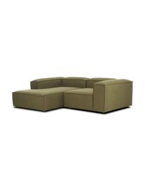 Sofá rinconera modular Lennon, Tapizado: 100% poliéster Alta resis, Estructura: madera contrachapada de p, Patas: plástico, Tejido verde oliva, An 238 x F 180 cm, chaise longue derecha