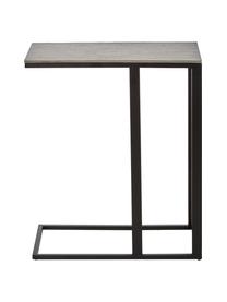 Odkládací stolek v industriálním stylu Edge, Deska stolu: stříbrná, povrchovou úpravou<br>Rám: matná černá, Š 45 cm, V 62 cm