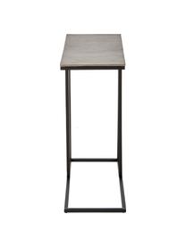 Table d'appoint design industriel Edge, Plateau : couleur argentée avec finition antiquaire Structure : noir, mat, larg. 45 x haut. 62 cm