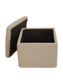 Bouclé-Hocker Winou mit Stauraum, Bezug: 100 % Polyester Der hochw, Korpus: Sperrholz, Metall, Bouclé Beige, B 50 x H 48 cm