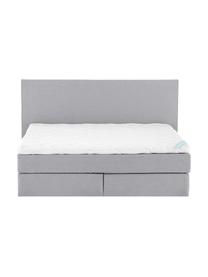 Letto boxspring premium Eliza, Materasso: a molle insacchettate a 7, Piedini: legno di faggio massiccio, Grigio, 200 x 200