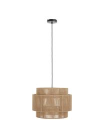 Lámpara de techo de yute Cecillia, Anclaje: metal con pintura en polv, Pantalla: yute, metal, Cable: cubierto en tela, Marrón claro, Ø 45 x Al 33 cm