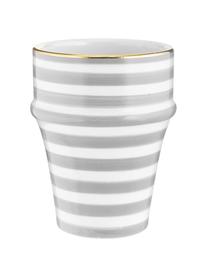 Tazza fatta a mano stile marocchino con bordo oro Beldi, Ceramica, Grigio chiaro, crema, oro, Ø 8 x Alt. 11 cm