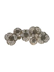 Dekoracja ścienna z metalu Blossom, Metal powlekany, Odcienie złotego, S 82 x W 34 cm