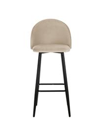 Tabouret de bar en velours blanc crème Amy, Blanc, larg. 45 x haut. 103 cm