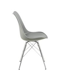 Sedia in materiale sintetico Eris 2 pz, Seduta: similpelle, Gambe: metallo cromato, Grigio, gambe cromo, Larg. 49 x Prof. 54 cm