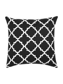 Housse de coussin 45x45 noir Lana, 100 % coton, Noir, blanc, larg. 45 x long. 45 cm