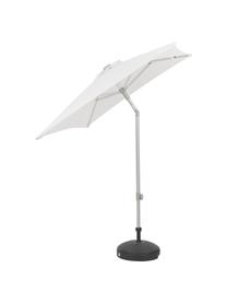 Parasol ogrodowy Elba, Stelaż i podpora: aluminium Pokrycie: biały, S 150 x W 250 cm