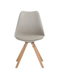 Sedia con seduta in similpelle Max 2 pz, Seduta: similpelle (poliuretano), Seduta: materiale sintetico, Gambe: legno di faggio, Seduta: grigio beige Gambe: legno di faggio, Larg. 46 x Prof. 54 cm