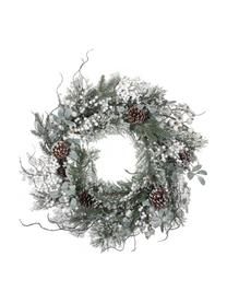 Couronne de Noël artificielle Hardy, Vert, blanc, couleur argentée