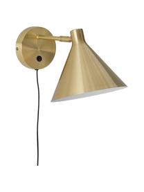 Wandlamp Jordan met stekker, Lampenkap: gecoat metaal, Goudkleurig, B 20 x D 31 cm