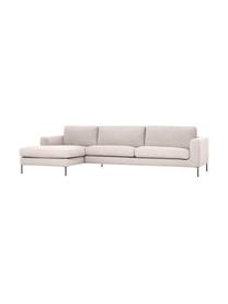 Ecksofa Cucita (4-Sitzer), Bezug: Webstoff (100% Polyester), Gestell: Massives Kiefernholz, FSC, Webstoff Hellbeige, B 302 x T 163 cm, Eckteil links