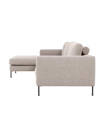 Ecksofa Cucita (4-Sitzer), Bezug: Webstoff (100% Polyester), Gestell: Massives Kiefernholz, FSC, Webstoff Hellbeige, B 302 x T 163 cm, Eckteil links