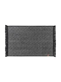 Badvorleger Marocco in Schwarz/Weiß mit grafischem Muster, Baumwolle, Schwarz, Weiß, B 50 x L 80 cm