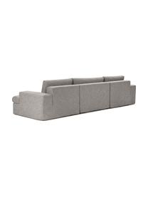 Modulares Sofa Russell (4-Sitzer) mit Hocker, mit abnehmbaren Bezügen, Bezug: 100% Baumwolle Der strapa, Gestell: Massives Kiefernholz FSC-, Füße: Kunststoff, Webstoff Grau, B 309 x T 206 cm