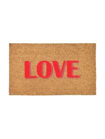 Paillasson fibre de coco Love, Beige, larg. 45 x long. 75 cm