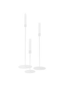 Set 3 candelabri Elsy, Metallo verniciato a polvere, Bianco, Set in varie misure