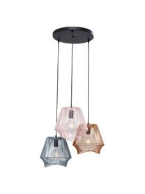 Cluster hanglamp Ischia van metaal, Baldakijn: metaal, Roze, rood, blauw, Ø 53 cm