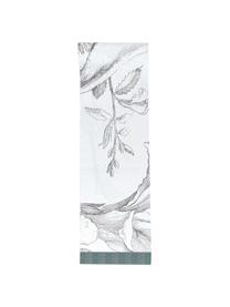 Papel pintado Engraved Flowers, Tejido no tejido, ecológica y biodegradable, Gris, blanco, An 389 x Al 280 cm